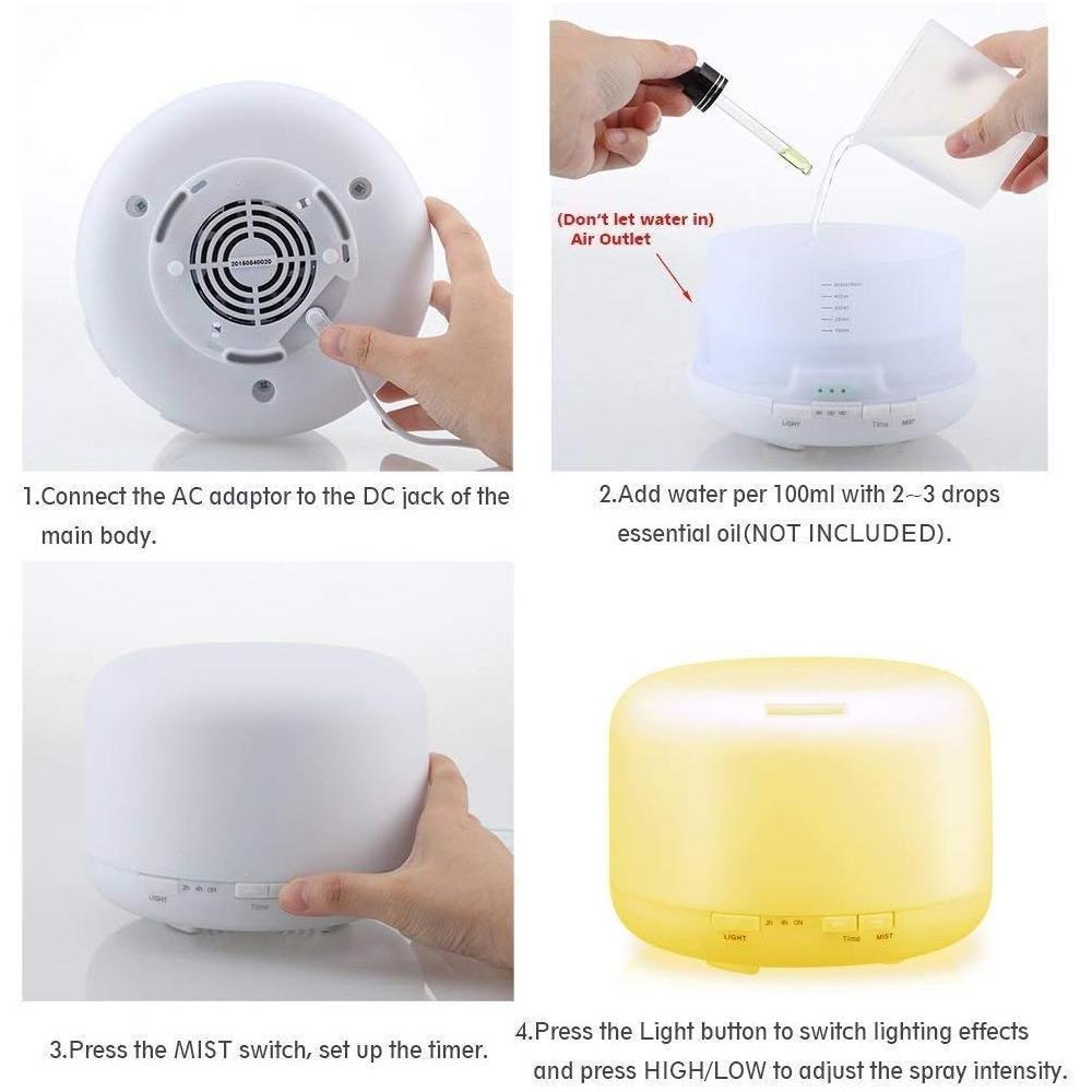 300ML ätherisches Öl Diffusor Luftbefeuchter Ultraschall Aromatherapie Diffusoren mit 3 Ölen