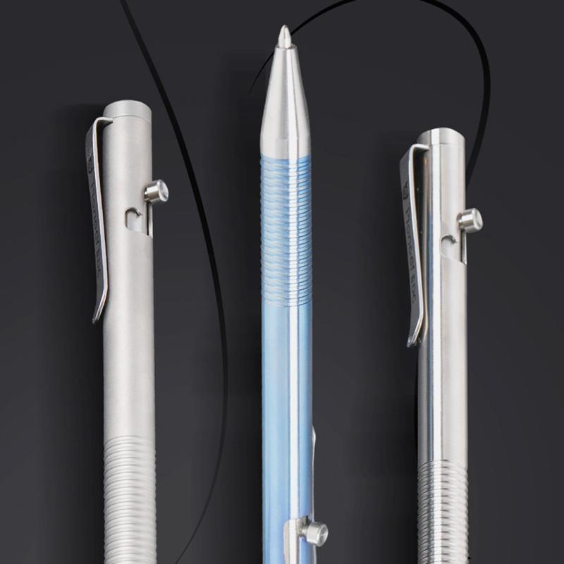 Titanium Alloy Pen Write Smoothly Gel Pens Precision Spring Signature Pen Gift For Boyfriend Father School Teacher Student