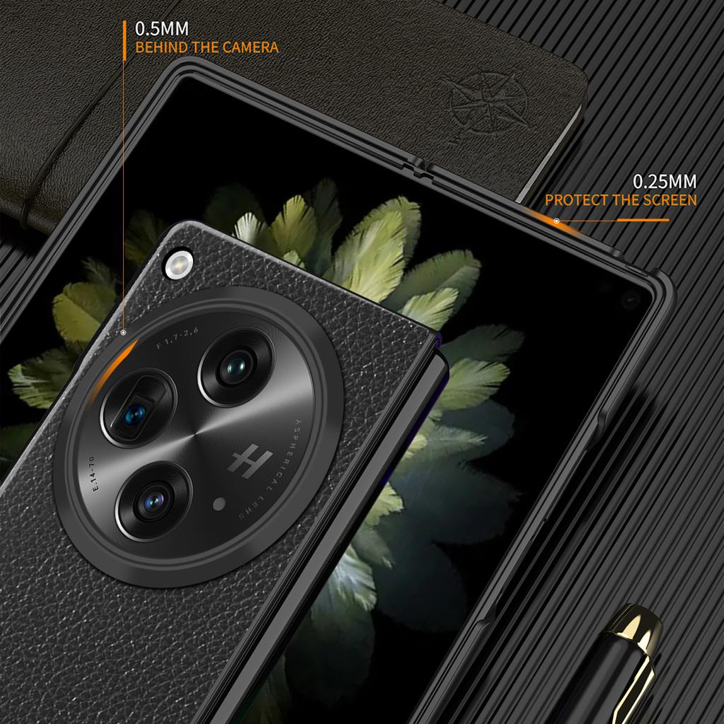 For Oppo Find N3 5G/OnePlus Open Case PU Leather Coated Hard PC Anti-Drop Phone Cover