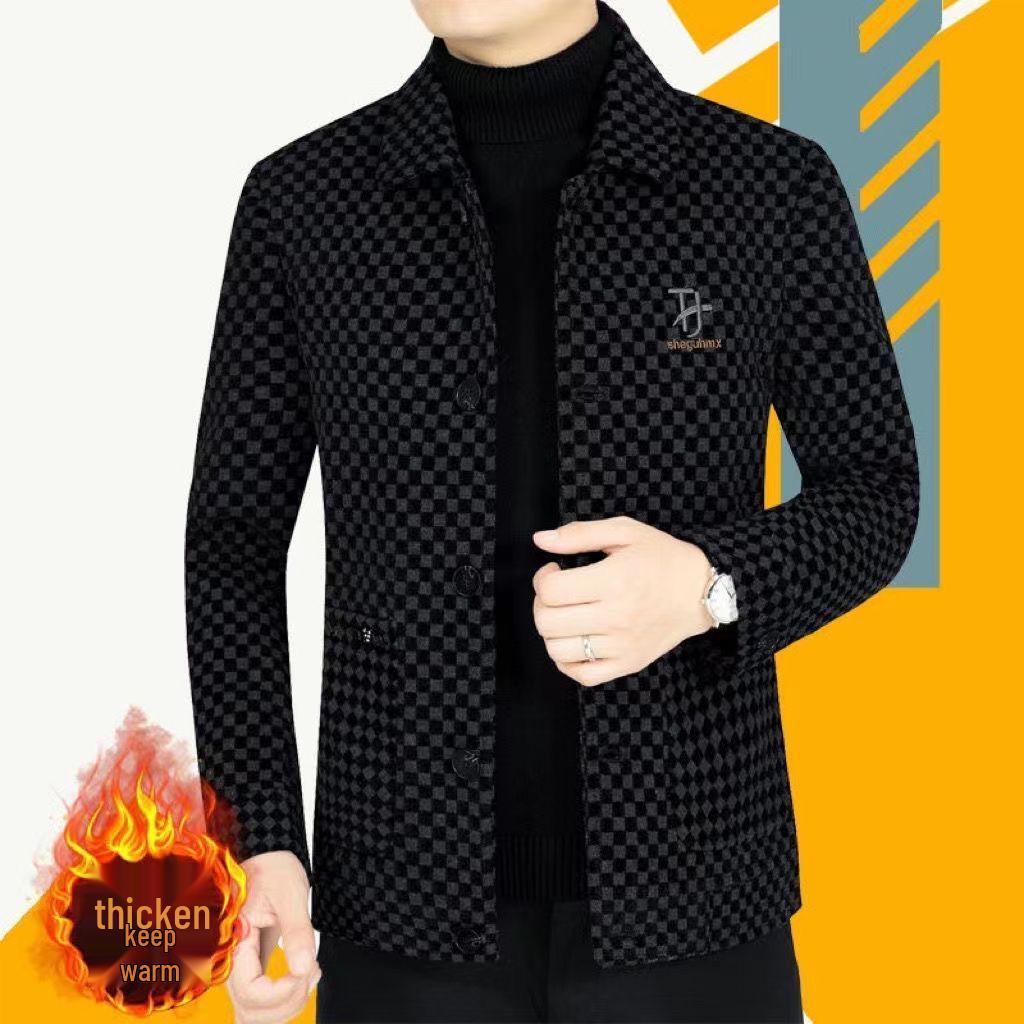 Men's High-End Woolen Coat - Autumn/Winter Business Casual Lapel Overcoat for Young & Middle-Aged Men