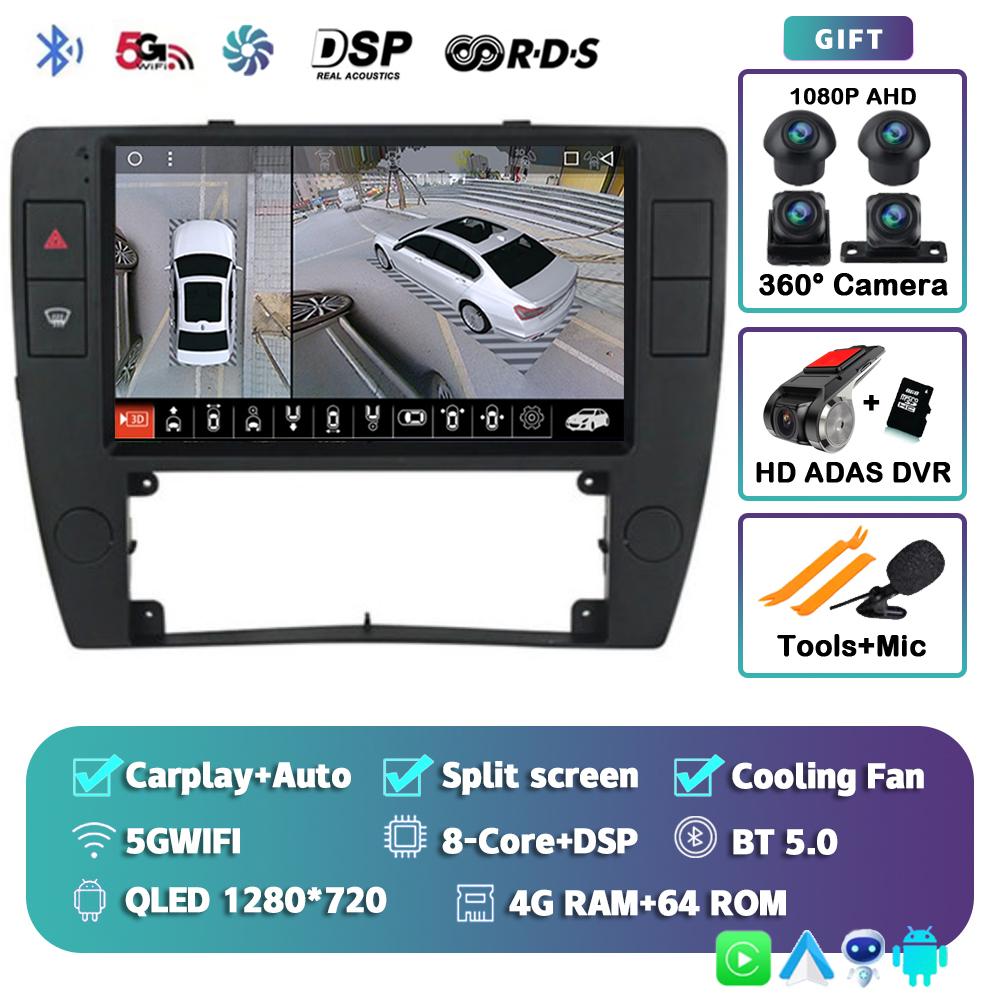 Android 14 Carplay Auto Car Radio For Volkswagen Passat B5 2000-2005 Multimedia Video Player GPS Stereo DSP Carplay No 2din DVD