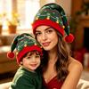Red Christmas Knit Parent-Child Pom-Pom Hat