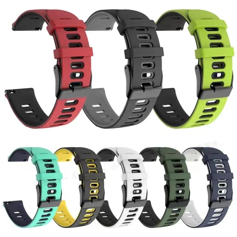 20mm 22mm Two-color Silicone Strap For Garmin Forerunner 265 165 55 965 955 255 570 970 Bracelet Wristband Garmin Venu 4/3 Belt