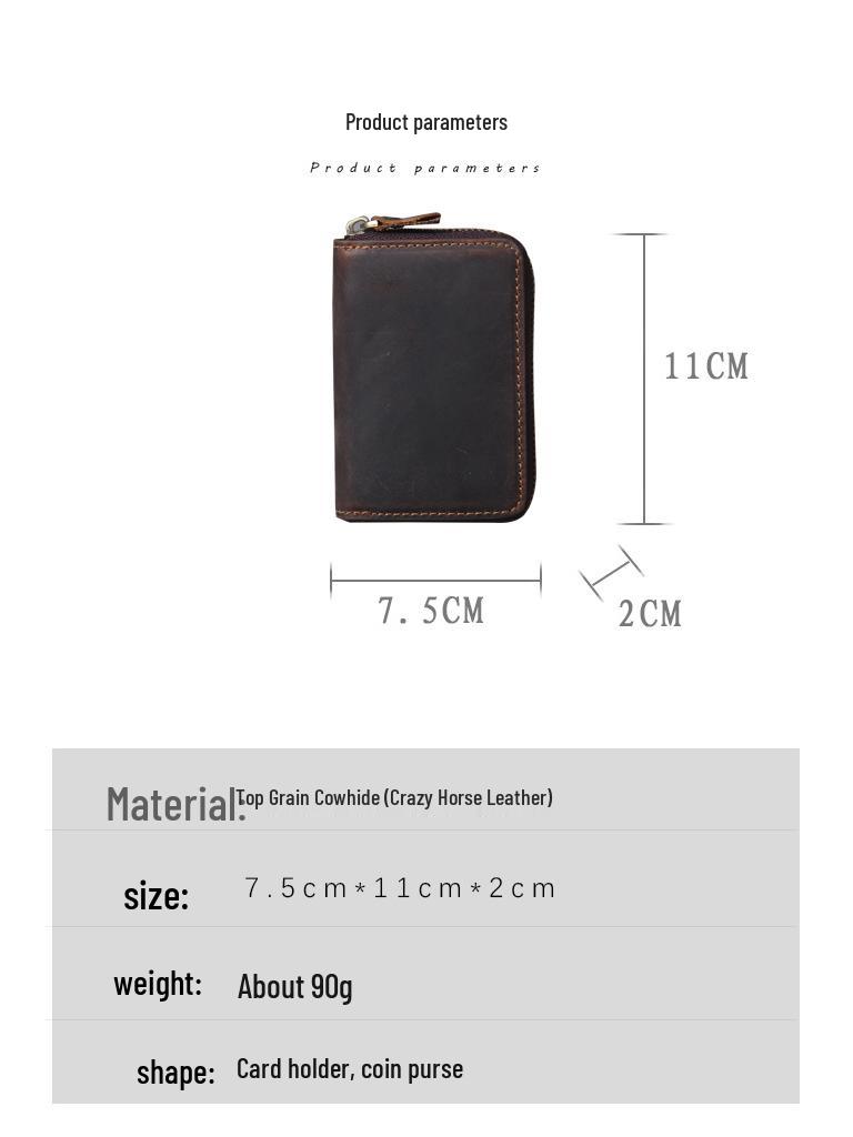 Vintage Crazy Horse Leather Accordion Card Holder with Multi-Card Slots, Coin Purse & Driver's License Pocket for Men and Women