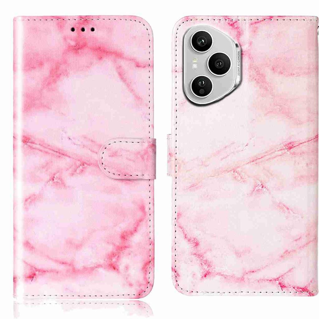 For Honor 400 Pro 5G (Global) Stand Case Marble Painted Folio Flip Leather Wallet Phone Cover
