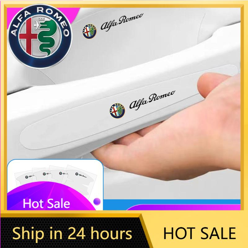 Car Stickers For Alfa Romeo 8Pcs Car Door Handle Sticker TPU Protective Door Bowl Film Decals Accessories For Alfa Romeo 4C 159
