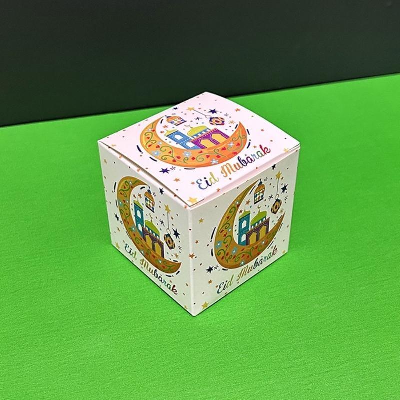 10pcs Eid Mubarak Gift Box Candy Storage Organizers Guest Party Gift  for Candy Biscuits Chocolate Cookie Wrapping X3UC