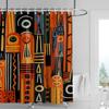 Vibrant Geometric Shower Curtain-orange Black Modern Bathroom Decoration, Waterproof Polyester, Colorful Abstract Home Design