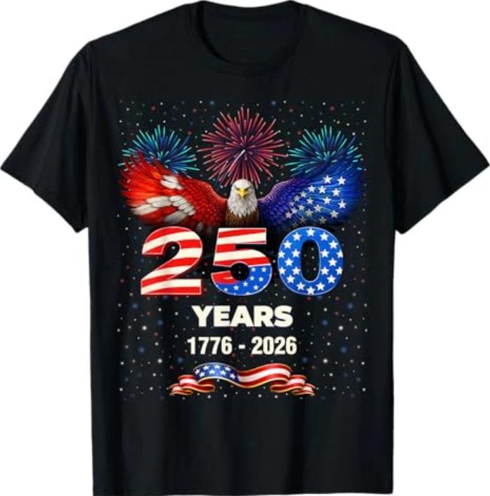 Usa 250th Anniversary 1776 2026 Patriotic Eagle 4th Of July Tshirt S