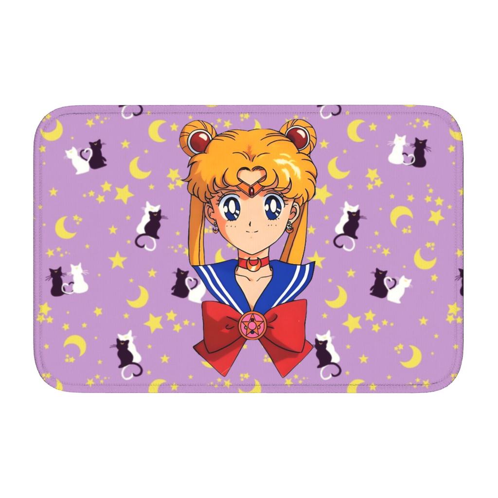 Sailors Moons Cute Cartoon Doormat Anti-Slip Entrance Welcome Kitchen Bathroom Floor Door Mat Toilet Living Room Carpet Rug