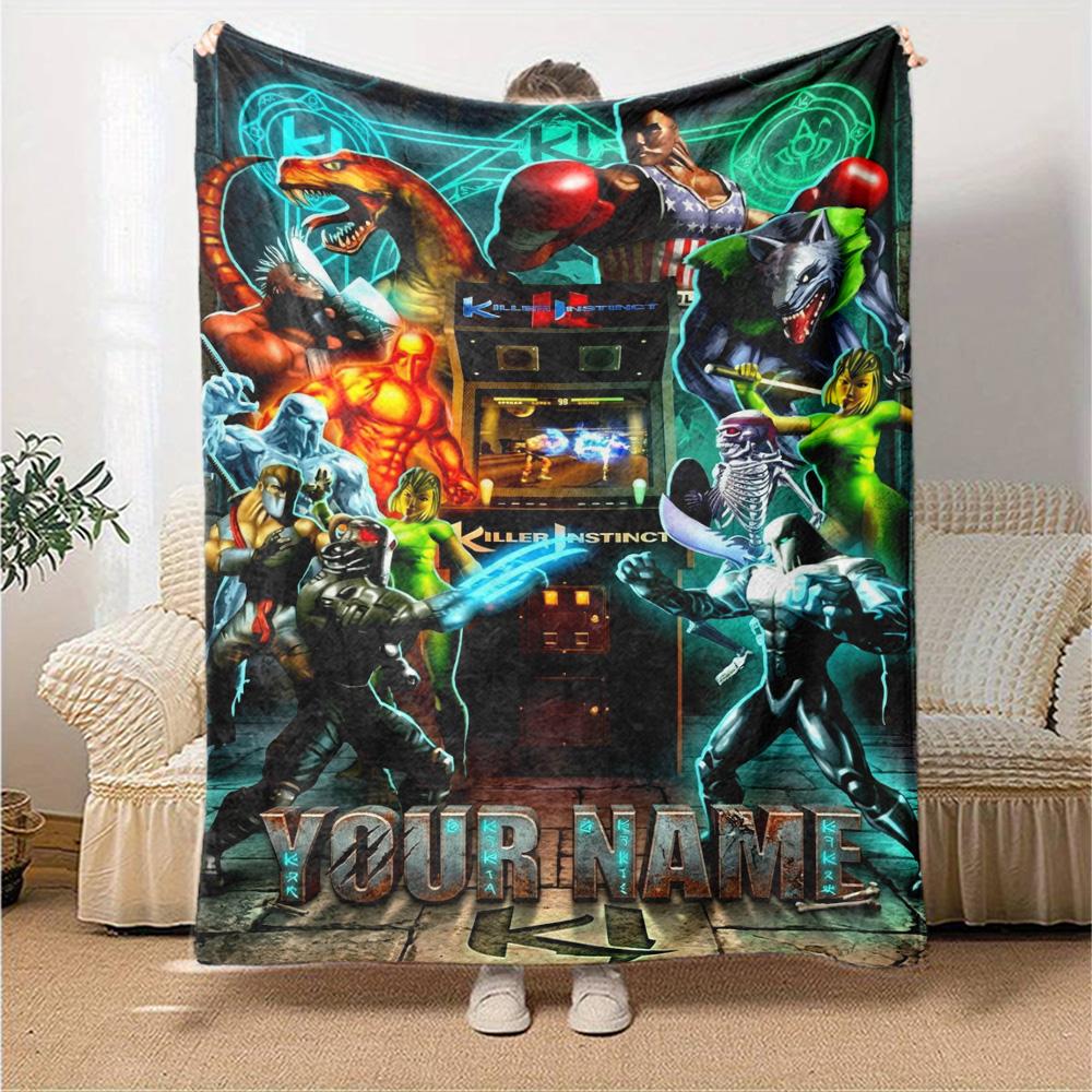 Name Custom KILLER INSTINCT Print Flannel Blanket High Quality Warm Comfortable Cover for All Seasons Perfect for Gifts Home Decor