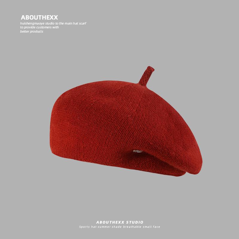 

Шляпа Женская Осень и Зима Корейская Версия Модная Универсальная Берет Британский Ретро Литературная Шляпа Художника Подчеркивающая Лицо Таблоидная Шляпа Тренд M（56-58cm）