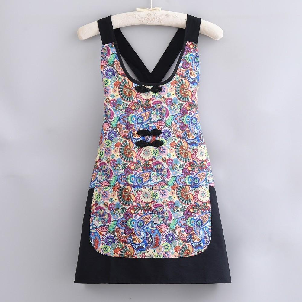 Large Pockets Cooking Apron Anti-fouling Kitchen Cooking Smock Catering Work Clothes  for Adult