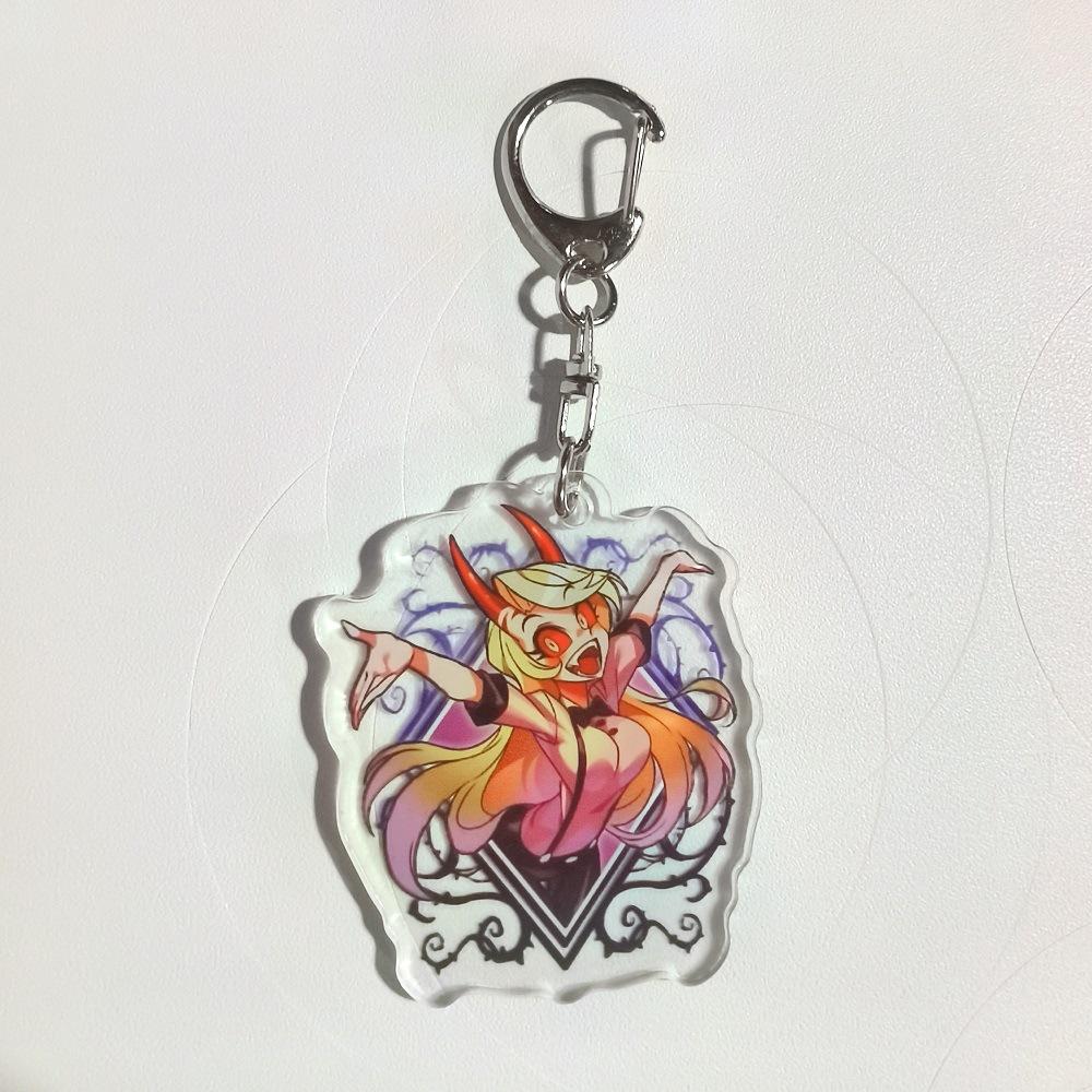 1PC Hazbin Hotels Pouch Acrylic Pendants Accessories Animation Trendy Jewelry Key Ring Animation Design Adorable Keyring Innovative Brooch Present
