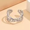 Adjustable Stainless Steel Open Ring - European & American Style Versatile Women's Fashion Jewelry