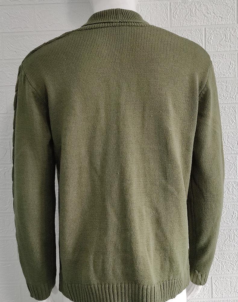 Pánský svetr s výstřihem do V ve velké velikosti, úzký pletený svetr, jednobarevný, na knoflíky, podzimní móda