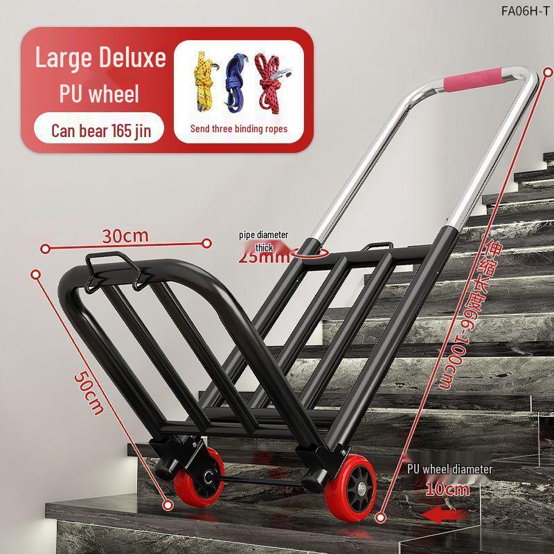 Lightweight Folding Trolley for Climbing Stairs - Multi-Purpose Handcart for Moving, Shopping, and Deliveries