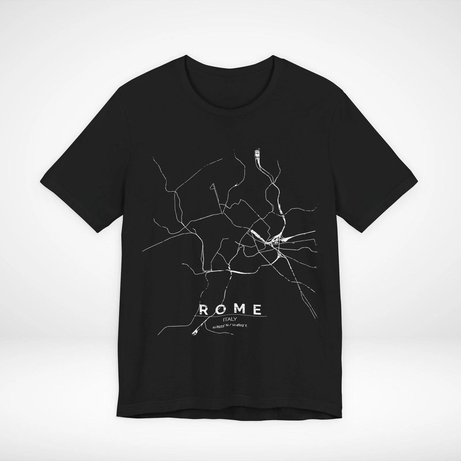 Rome Italy Train Map T-Shirt Minimalist Rail Graphic Tee Streetwear 2XL