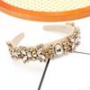 Korean Style Baroque Hair Hoop Colorful Bride Tiaras Retro Rhinestone Headband  Ladies