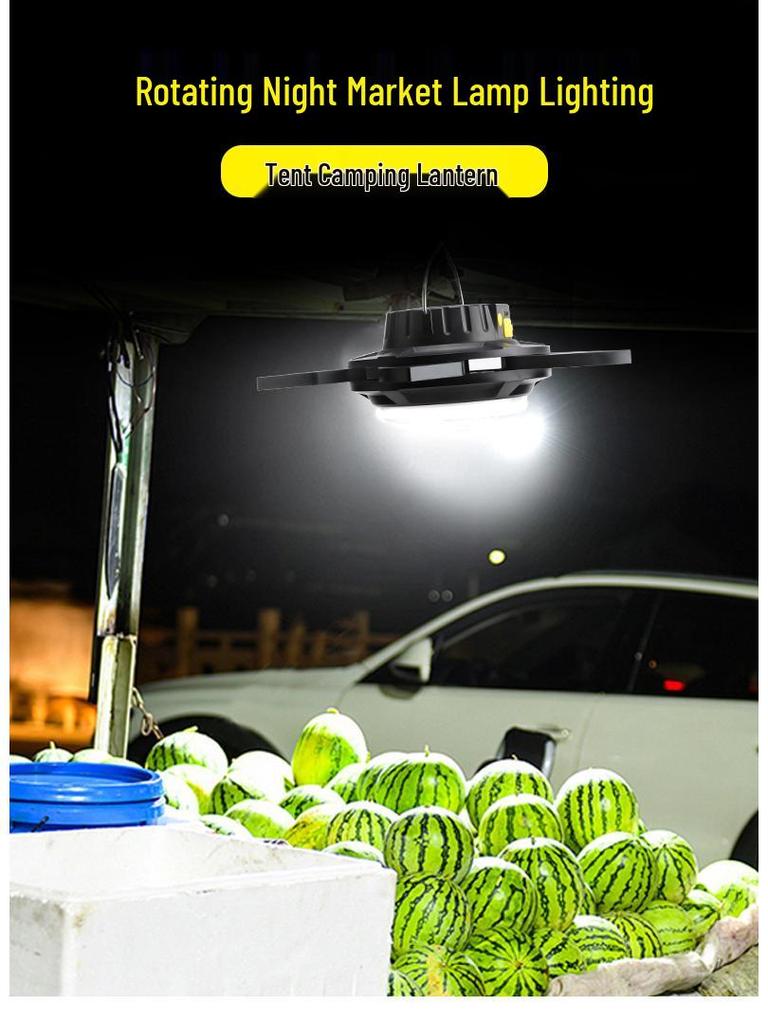 Lotus-Shaped Solar Rotating LED Lamp: USB-Rechargeable for Outdoor Camping, Night Market, and Emergency Use.