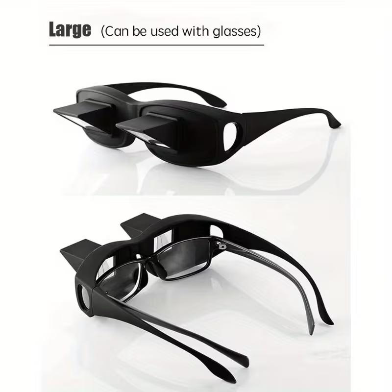 90-Degree Lazy Glasses Eyeglasses Lazy Reading Glasses Prismatic Horizontal Glasses Lying Down Bed Reading TV Watching Eyeglasses HD Readers Glasses