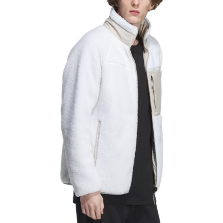 Adidas Colorblock Logo Print Reversible Stand Collar Long Sleeve Jacket Men Jacket Off-White IT8710