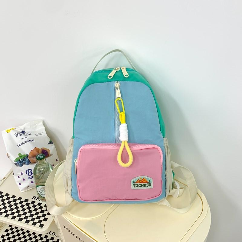 School bag ins cute and lightweight children's travel backpack high value ice cream color matching soft girl travel backpack