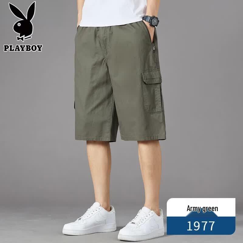 

Playboy Men s Loose Fit Workwear Capri Shorts 5XL