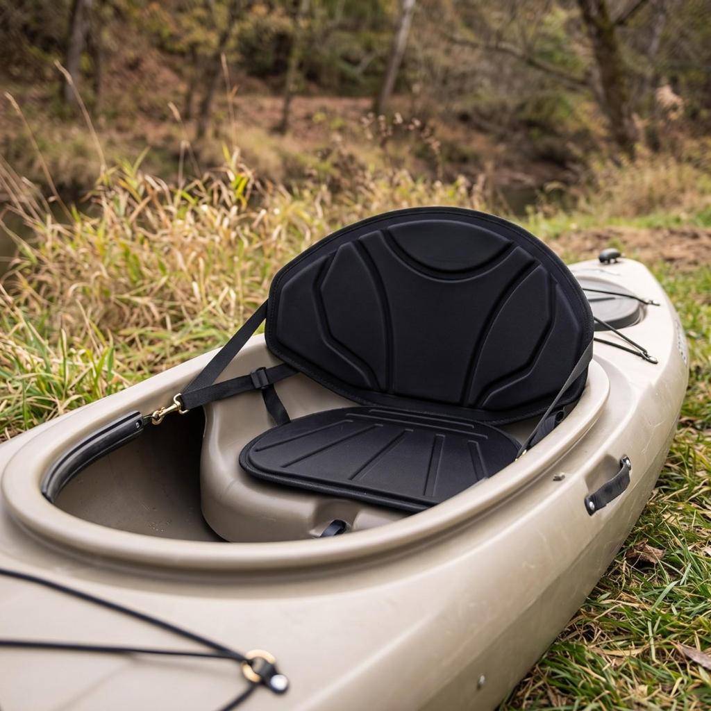 Boat Seat Cushion with Detachable Backrest Supportive for Kayaking, Canoeing