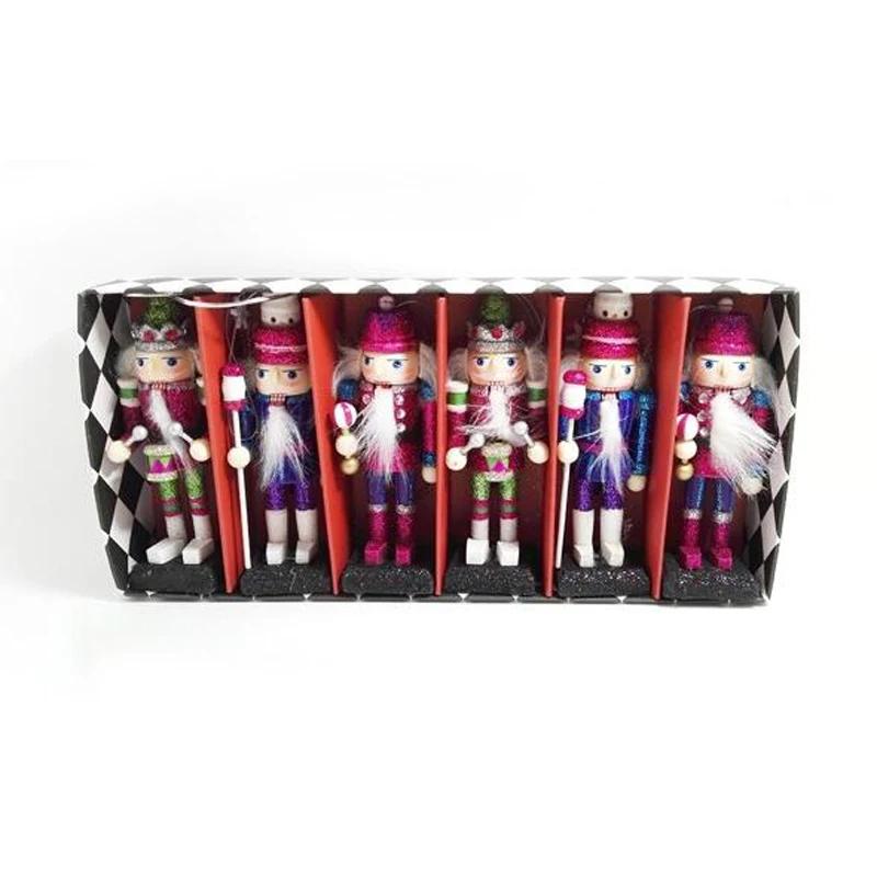 

6 шт./лот твердый переплет подвижные куклы-марионетки 12 см Щелкунчик куклы могут быть активными блестящие яркие куклы рождественский подарок Ht018