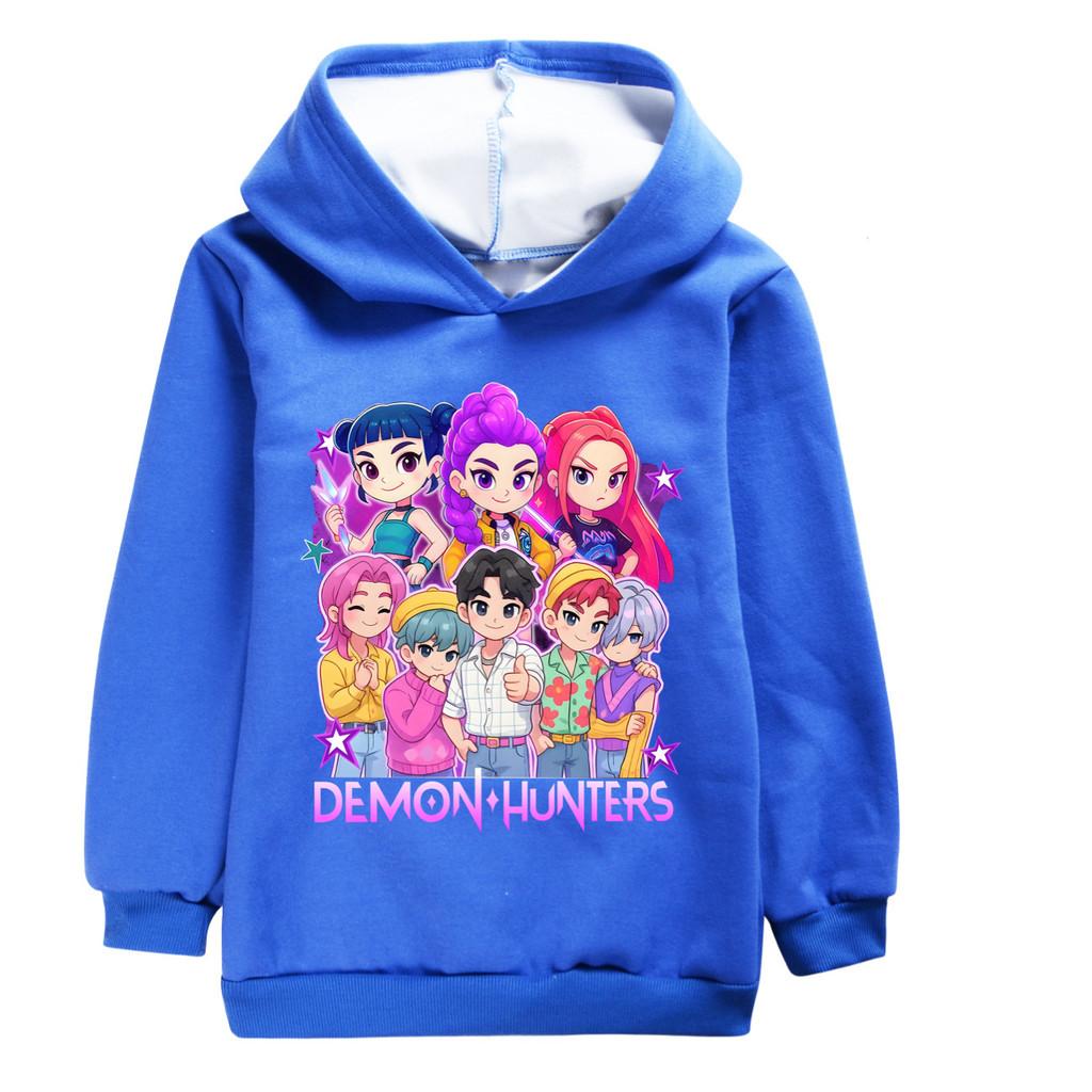 4899 Girls Kpop Rumi Zoey Mira Sajaboys Print Children Long Sleeves Velvet Warm Winter Hoodie