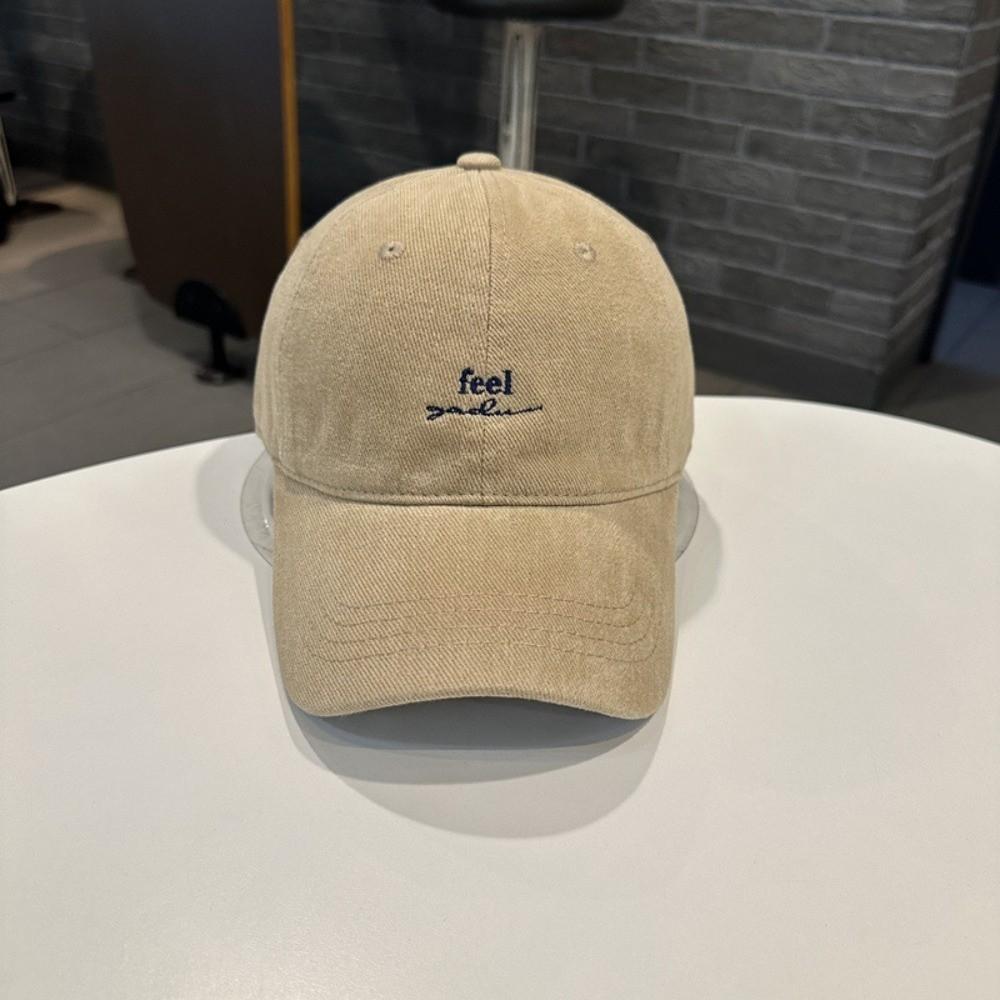 

Embroidery Letter Rugged Baseball Cap Solid Color Peaked Cap Fashion Sun Hat for Women хакі