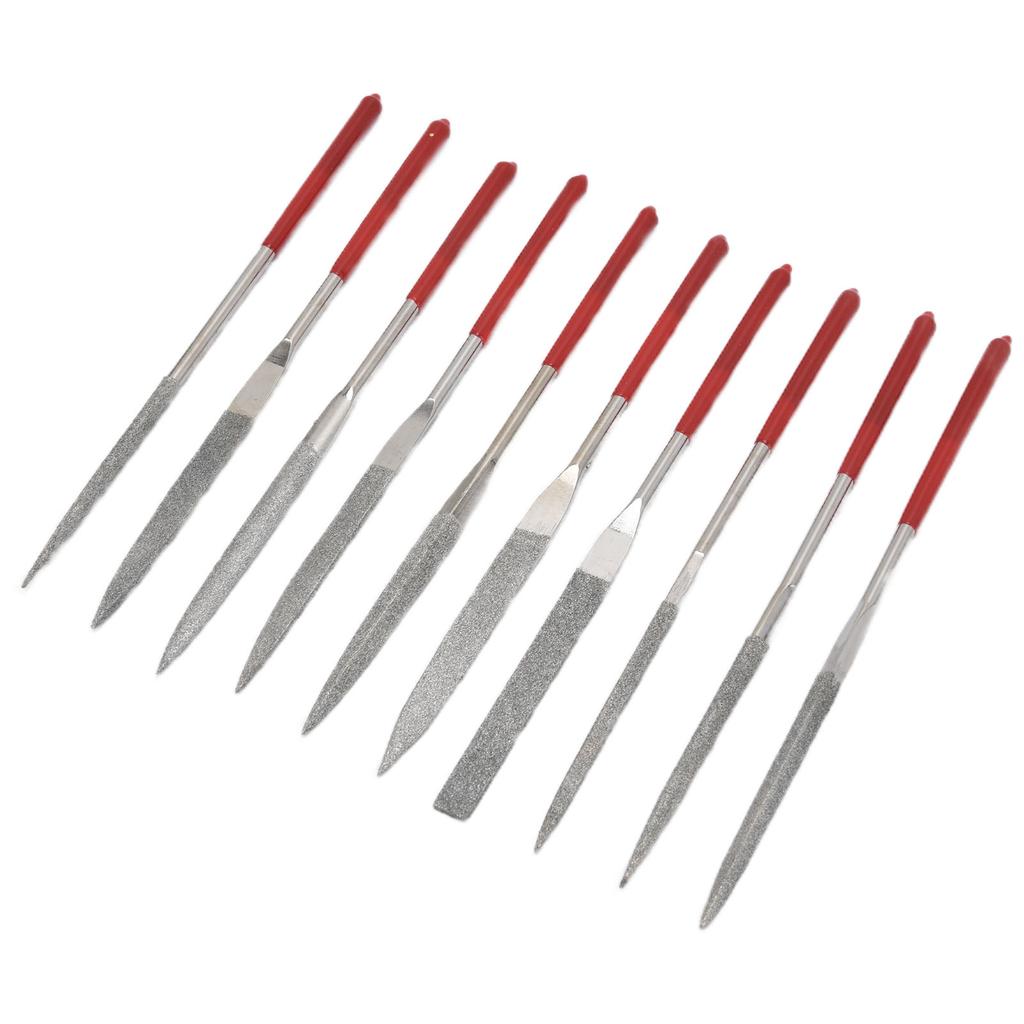 10Pcs Needle File Set Hardened Sturdy Durable Comfortable Handle Convenient Jewelry Files5x180mm