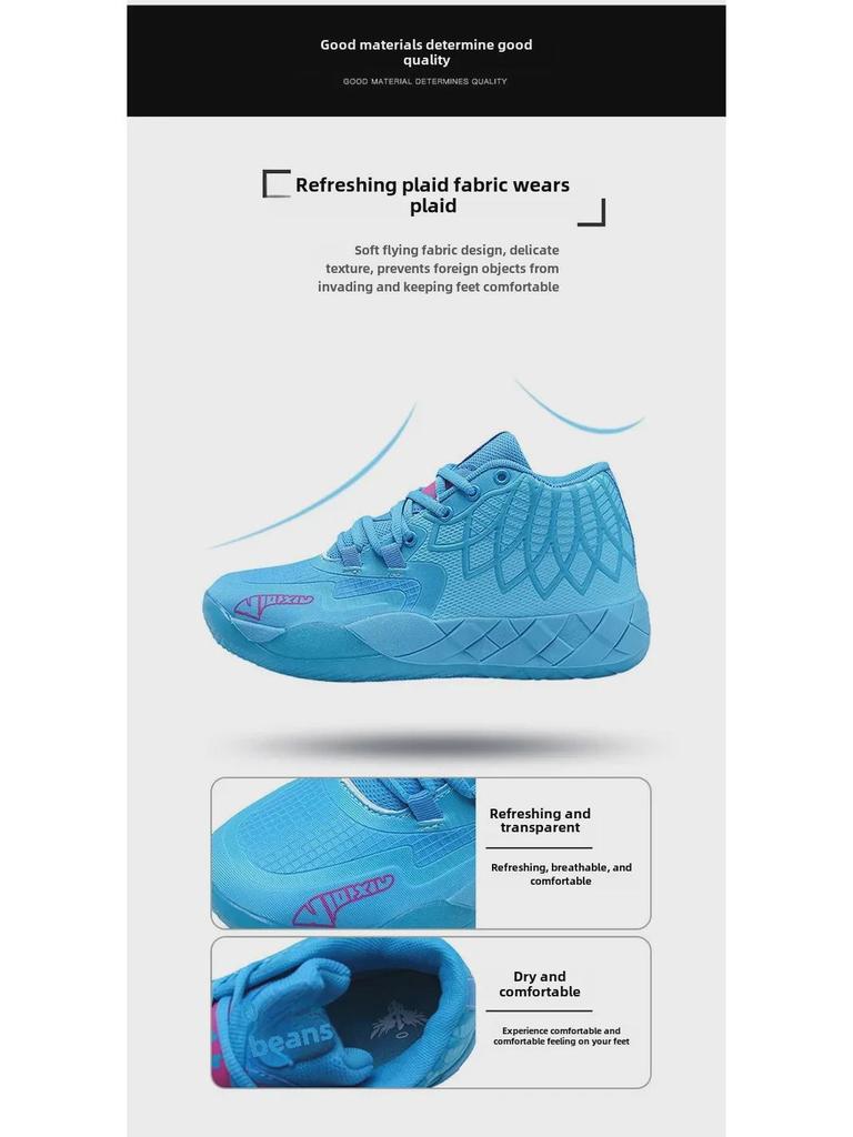 Men's Youth Breathable Mesh Basketball Shoes – Colorful Summer Sports Sneakers