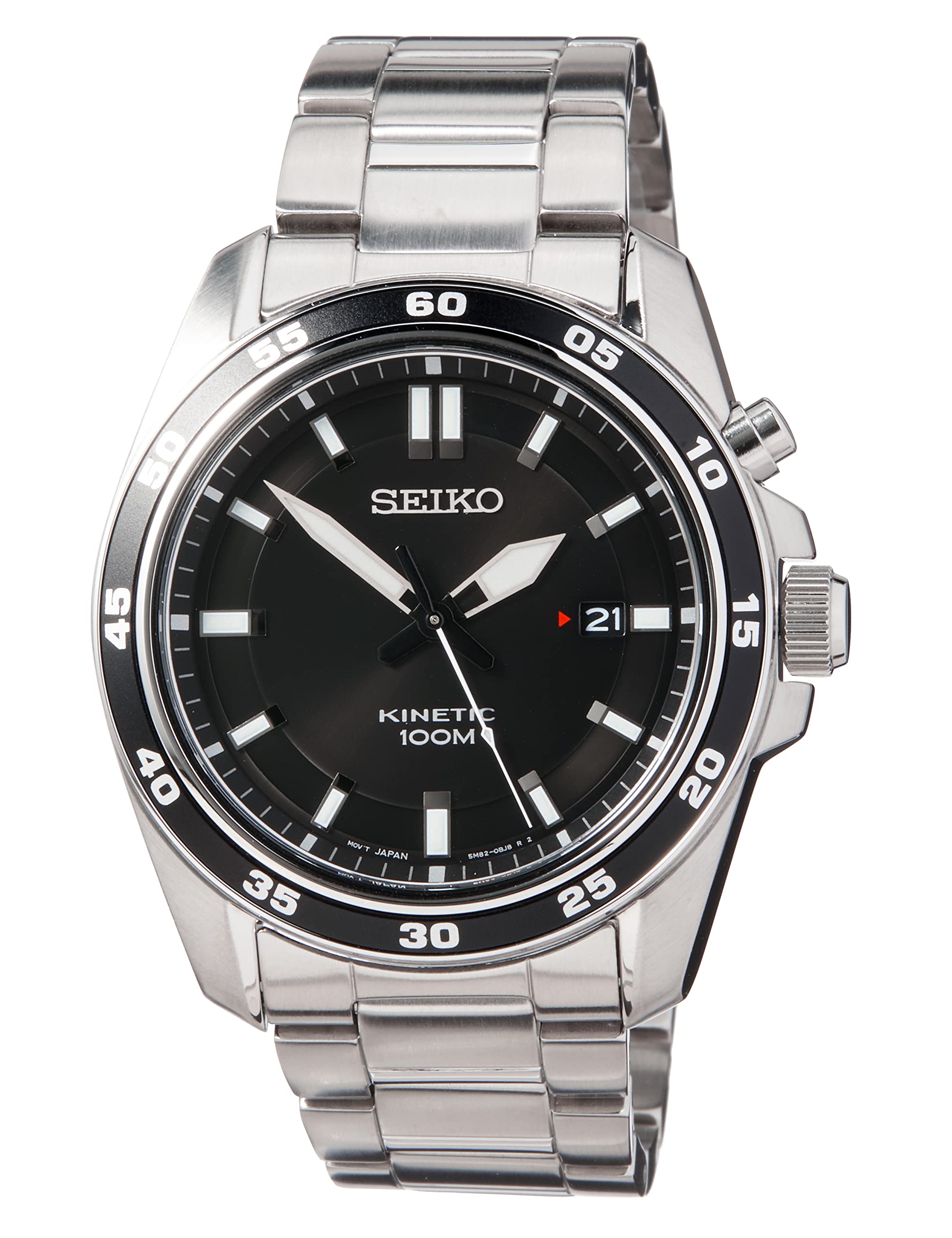 

Годинник SEIKO KINETIC з чорним циферблатом SKA785P1 [Seiko] Чол. [арт.] срібний