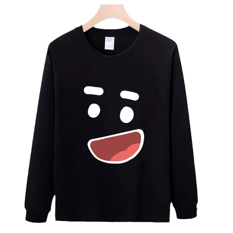 High-End Pure Cotton Men'S Trendy Long-Sleeved T-Shirt Bottoming Shirt Heavy Printing Men'S Clothing Simple And Versatile