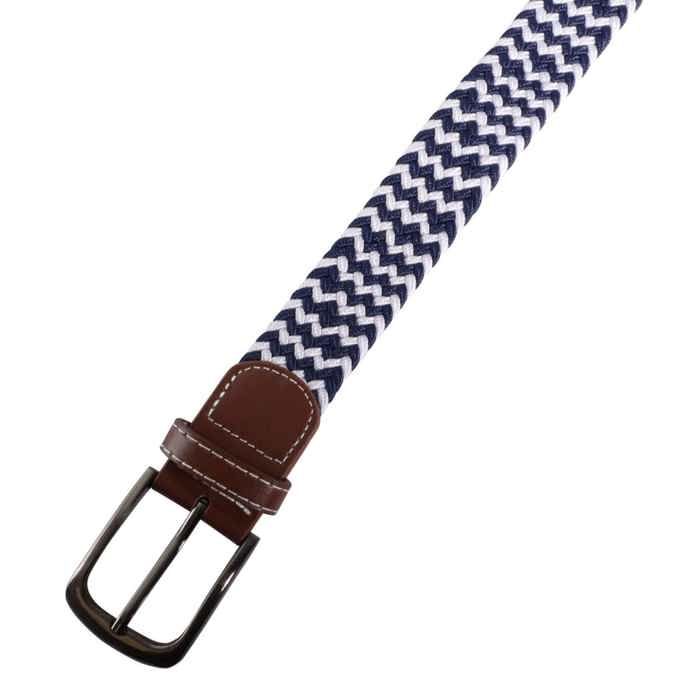 Ceinture textile - Polyester L - Multicolore (blanc/marron) - 110 cm - Largeur 3,2 cm