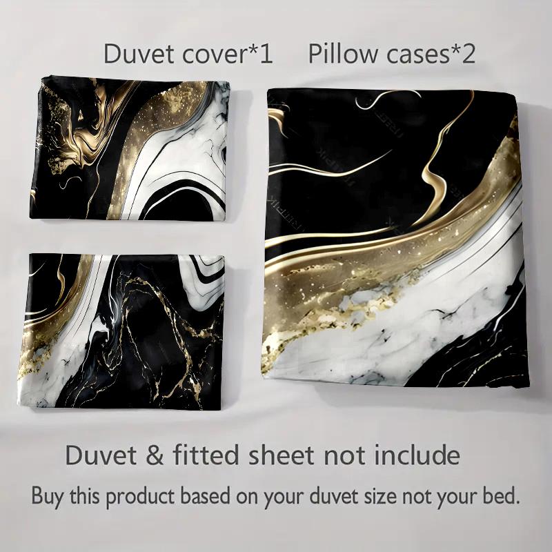Marble swirl pattern. Bedding Duvet cover sets Duvet covers Pillowcases gifts (1 * Duvet Cover 2 * Pillowcases, without duvet insert)