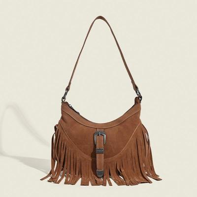 2024 Retro Suede Tassel Shoulder Bag: High-End, Original, Versatile
