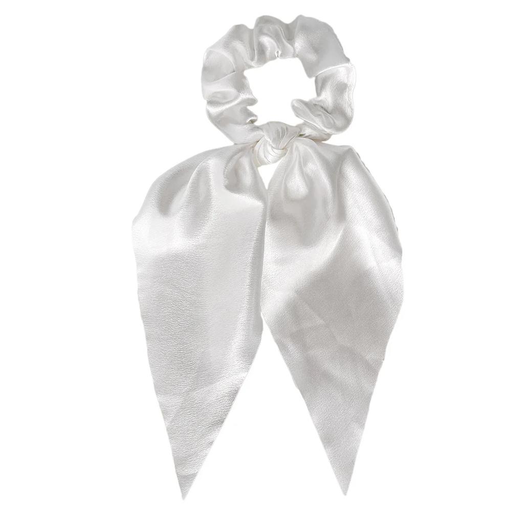 1 Stück Satin Langes Band Scrunchies Damen Mädchen Elastisches Gummi Schleife Haargummis Pferdeschwanzhalter Haaraccessoires