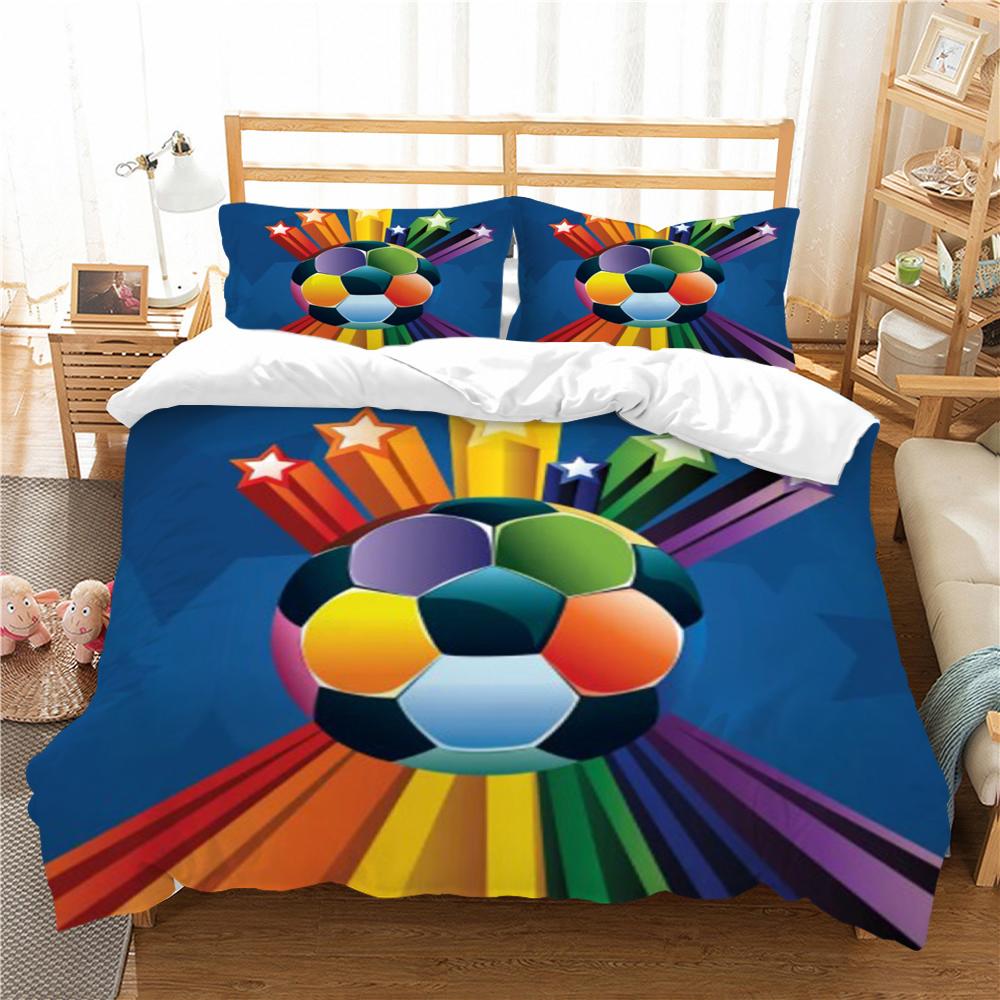 

Постельное белье, костюм с футбольным принтом, домашние покрывала с наволочкой, комплект постельного белья высокого качества, мягкий пододеяльник UK Single 135x200cm