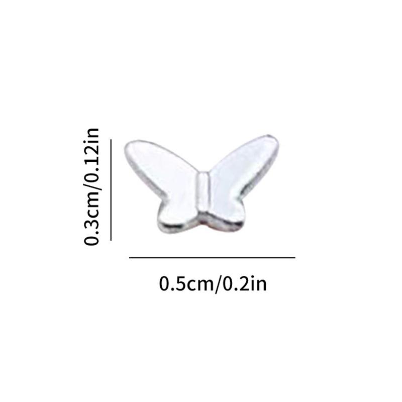50Pcs Mini Butterfly Nail Art Charms 3D Metal Silver/Gold Diamond Butterfly Nail Art Decoration Diy Nail Accessories