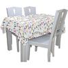 Colorful Christmas Light Bulbs and Snowflakes Tablecloths for Rectangle Tables 54" X 72", Polyester Washable Table Cover, Wrinkle Free, Waterproof