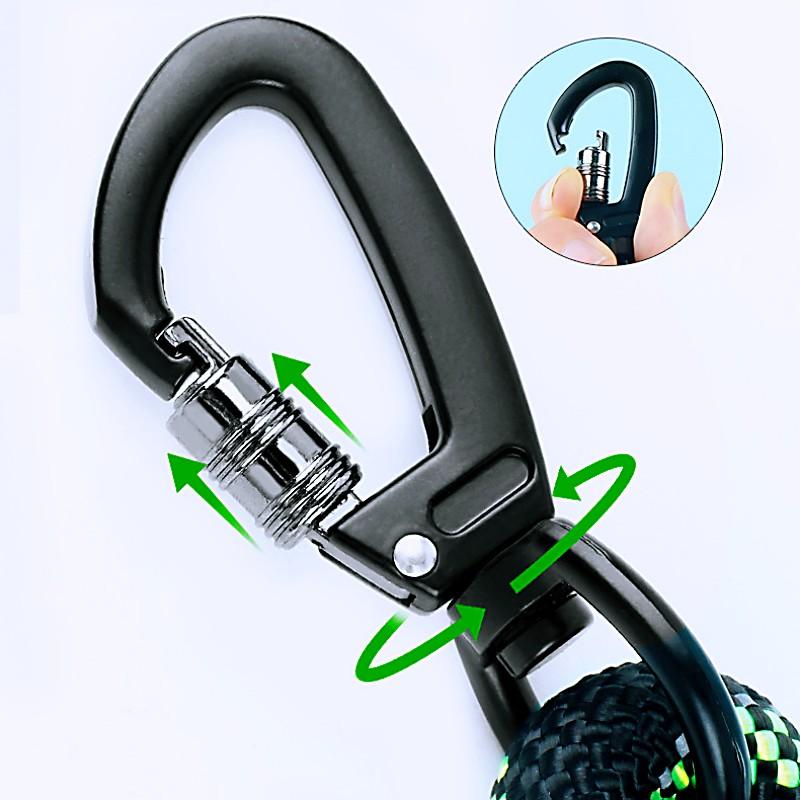 Dog Leash Short Dogs Leash Reflective Leashes for Large Dog Walking Nylon Pet Chain Comfortable Handle Dogs Leashes 62cm Rope