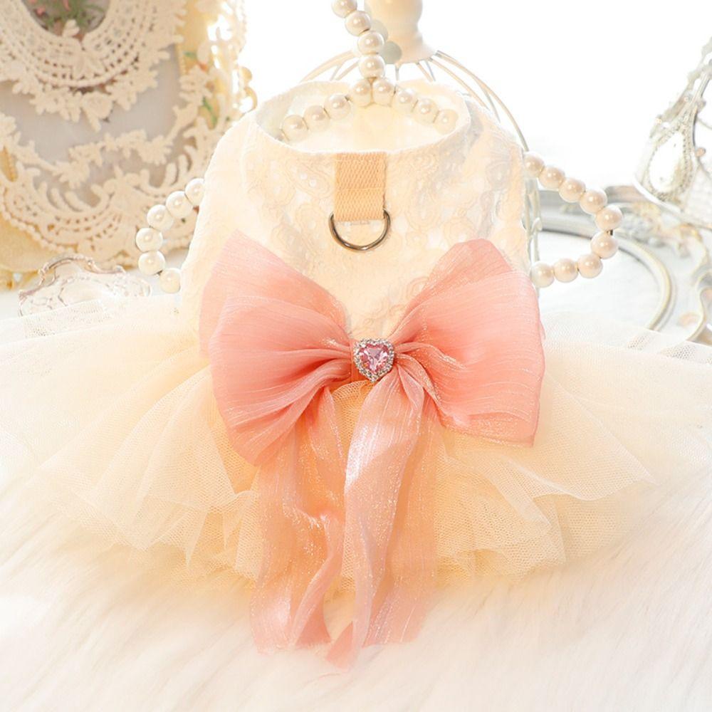 

Fairy Dress Princess Dress Big Bow Pet Skirt Cute Cat Dog Wedding Dress For Cat Dog XS