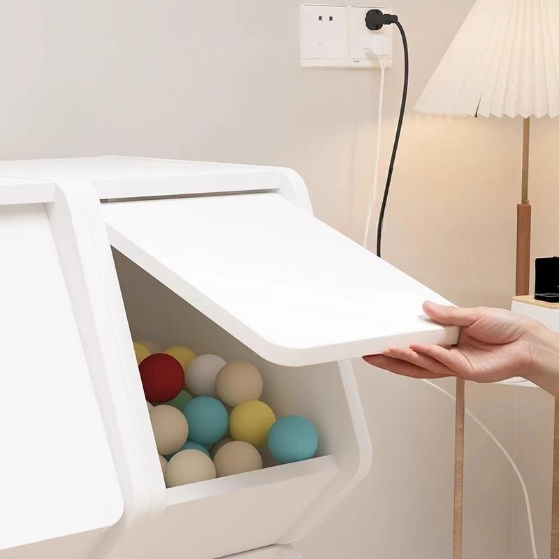 Display Cabinet Storage Bookcase Toy Storage Box Bedside Cabinet Household Doors Durable Organization Solution for Home Office