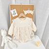 Baby Clothes Clothes Girls Clothes Spring Autumn Long Sleeve One Piece with Skirt Hair Ornament Girls Casual Everyday Wear Dress Wedding Shrine Visit