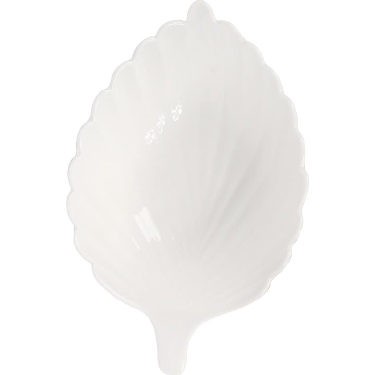 Set of 3 White Leaf-Shaped Ceramic Bowls II
