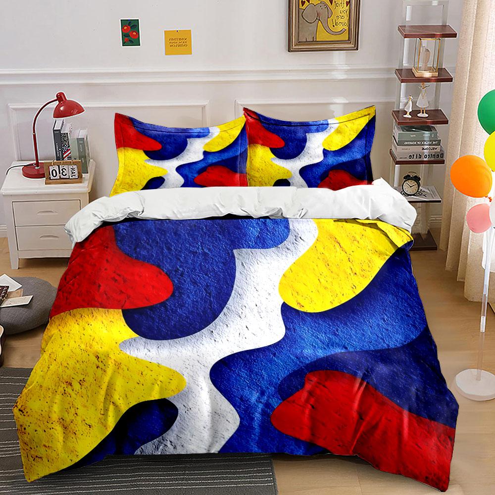 Abstraktes buntes Bettwäscheset Bettwäsche Bettbezug-Set Bettbezug Kissenbezüge (1 * Bettbezug 2 * Kissenbezüge, ohne Bettdecke)