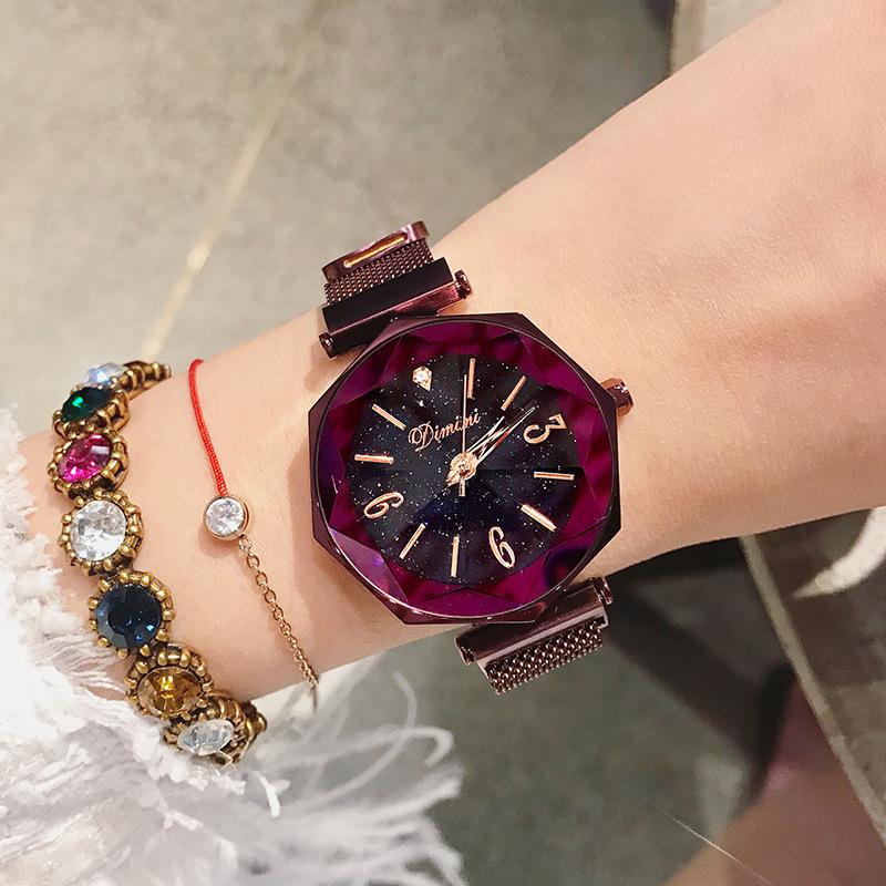New Trendy Brand Women's Watch Romantic Faceted Watch Fashion Starry Sky Watch for Women